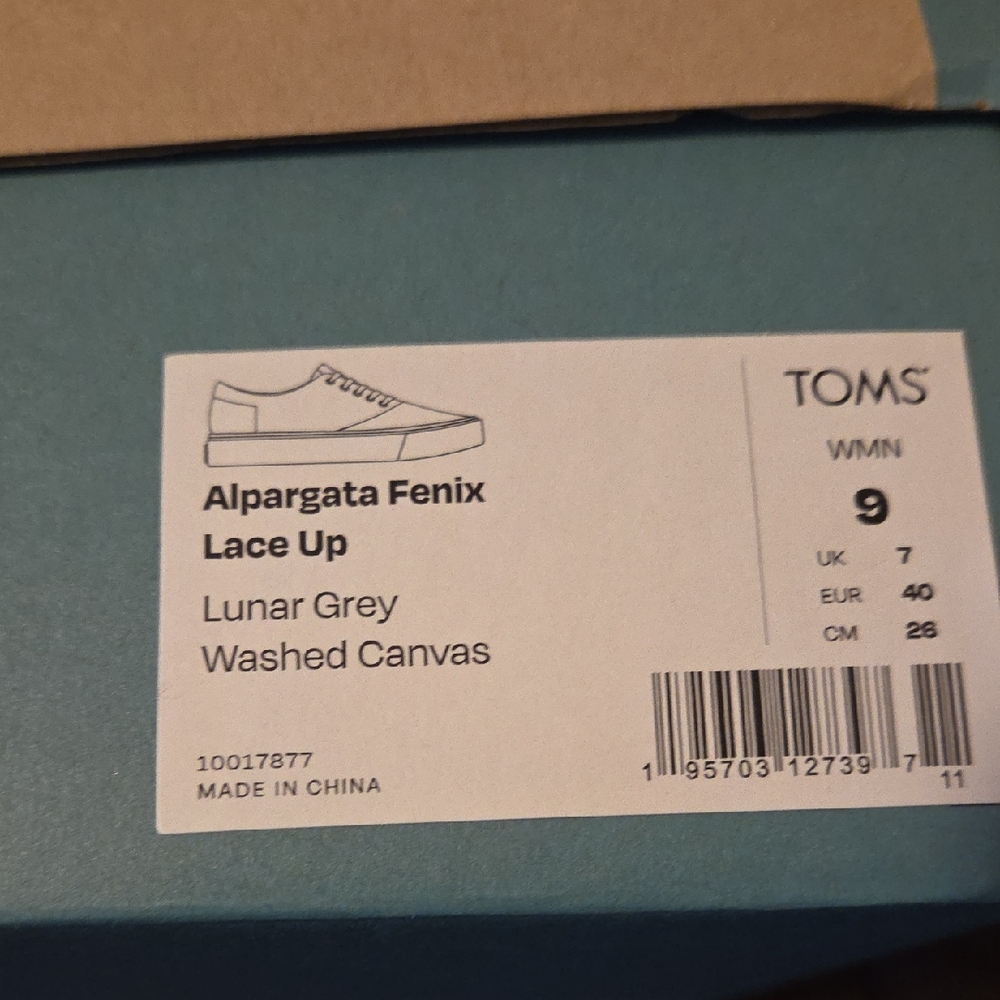 TOMS Alpargata Fenix Lace Up in Lunar Grey Canvas